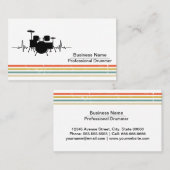 Carte De Visite Batteur de musique (Devant / Derrière)