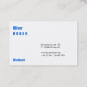 Carte De Visite Bavière Professionnel : taille allemande (Dos)