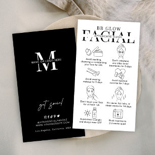 Carte De Visite BB Glow Facial Afcare Instructions Minimaliste