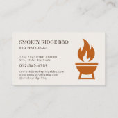 Carte De Visite BBQ Barbecue Restaurant Catering Service Photo (Dos)