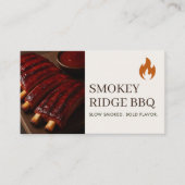 Carte De Visite BBQ Barbecue Restaurant Catering Service Photo (Devant)