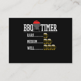 Carte De Visite BBQ BBQ Timer Funny Bière Steak Grill