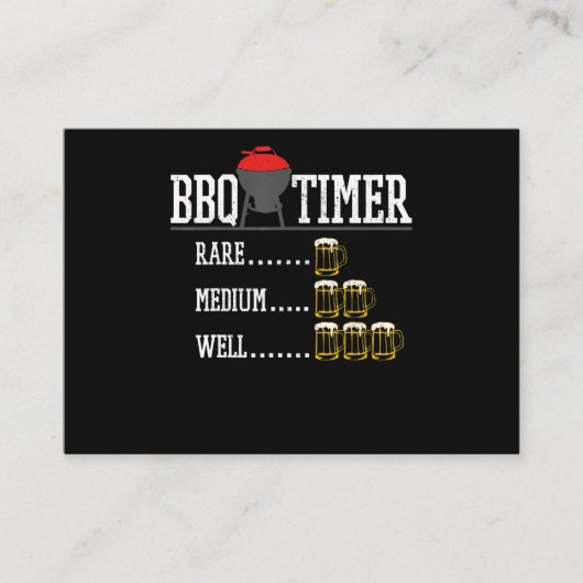Carte De Visite BBQ | BBQ Timer Funny Bière Steak Grill (Devant)