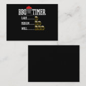 Carte De Visite BBQ | BBQ Timer Funny Bière Steak Grill (Devant / Derrière)
