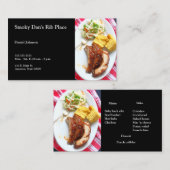 Carte De Visite BBQ - côtes arrière sur un tissu contrôlé (Devant / Derrière)