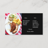 Carte De Visite BBQ - côtes arrière sur un tissu contrôlé (Dos)