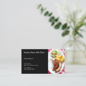 Carte De Visite BBQ - côtes arrière sur un tissu contrôlé (Debout devant)