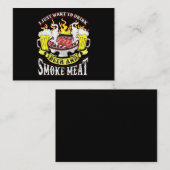 Carte De Visite BBQ| Grillades de barbecue Bière Fumée Viande Cita (Devant / Derrière)