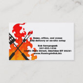 Carte De Visite BBQ grillant la restauration de chef de flammes (Dos)