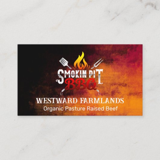 Carte De Visite BBQ | Restaurant | Feu (Devant)