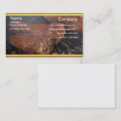 Carte De Visite BBQ steaks sur le grill avec fumée (Devant / Derrière)