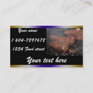 Carte De Visite BBQ steaks sur le grill Dinning Cards