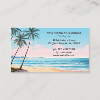 Carte De Visite Beach and Palm Trees Tropical Business Card