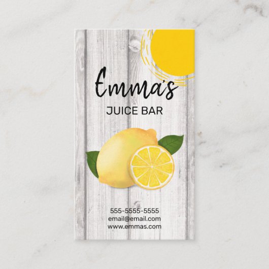 Carte De Visite beach club jus bar café lemonade citron soleil (Devant)