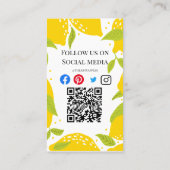 Carte De Visite beach club jus bar café lemonade citron soleil (Dos)