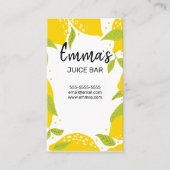 Carte De Visite beach club jus bar café lemonade citron soleil (Devant)