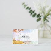 Carte De Visite Beach House B&B Location de vacances Retro Photo (Debout devant)