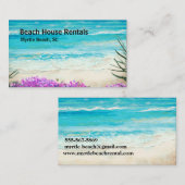Carte De Visite Beach House Location de vacances aquarelle (Devant / Derrière)