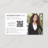 Carte De Visite Beach House Location Manager QR Code Photo (Dos)