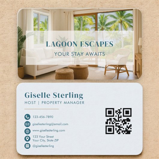 Carte De Visite Beach House Rental QR Code