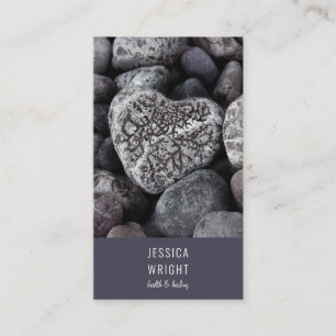 Carte De Visite Beach Pebble Heart Natural