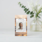 Carte De Visite Beach Sunset Forever Hearts Photo Prayer Card (Debout devant)