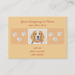 Carte De Visite Beagle Hound Dog Peinture Animal Art original