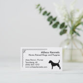 Carte De Visite Beagle Silhouette Noir et Blanc animal de compagni (Debout devant)