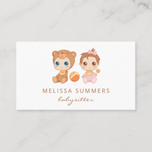 Carte De Visite Bear Baby Girl Babysitter Child Care