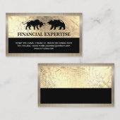 Carte De Visite Bear Bull Market Logo | Séquence or (Devant / Derrière)