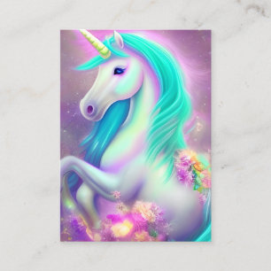 Carte De Visite Beau Art numérique Exotique Unicorne Beau Cheveux