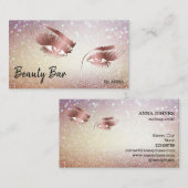 Carte De Visite Beau Artiste maquillage aux yeux longs (Devant / Derrière)