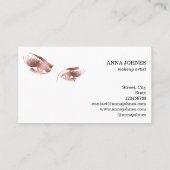 Carte De Visite Beau Artiste maquillage aux yeux longs (Dos)