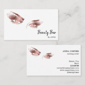 Carte De Visite Beau Artiste maquillage aux yeux longs (Devant / Derrière)