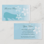 Carte De Visite Beau bleu de silhouette de fille (Devant / Derrière)