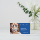 Carte De Visite Beau bleu et blanc pour enfants Peinture faciale (Debout devant)