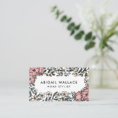 Carte De Visite Beau cadre de verdure rose verdoyant (Debout devant)