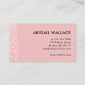 Carte De Visite Beau cadre de verdure rose verdoyant (Dos)
