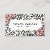 Carte De Visite Beau cadre de verdure rose verdoyant (Devant)