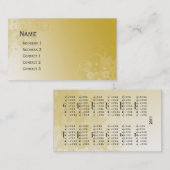 Carte De Visite Beau calendrier moderne de poche de conception (Devant / Derrière)