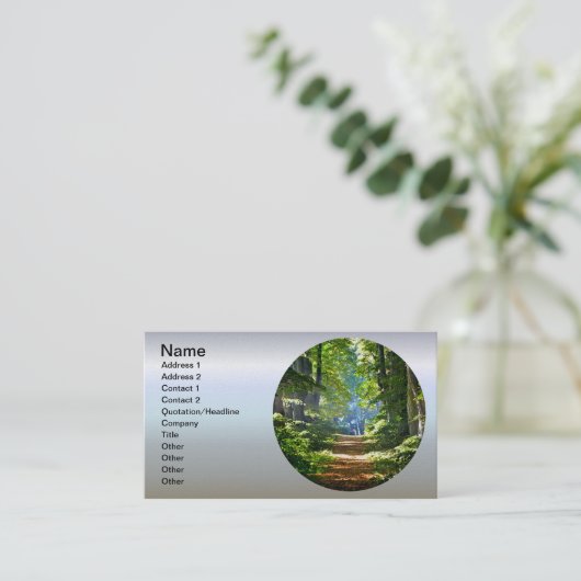 Carte De Visite Beau chemin forestier en été (Debout devant)