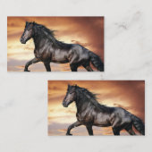 Carte De Visite Beau Cheval Noir (Devant / Derrière)