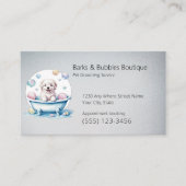 Carte De Visite Beau chien blanc dans le bain Animaux de toilette  (Devant)