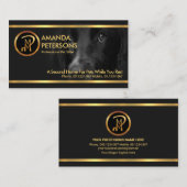 Carte De Visite Beau Chien frappant Gold Stripes Assis (Devant / Derrière)