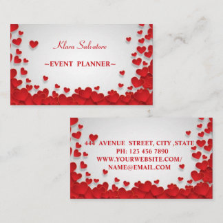 Carte De Visite Beau Cool tendance Red Heart
