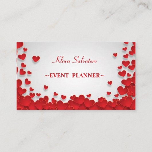 Carte De Visite Beau Cool tendance Red Heart (Devant)