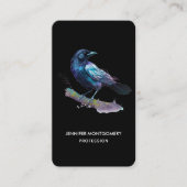 Carte De Visite Beau Corbeau sur une branche d'arbre (Devant)