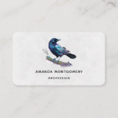 Carte De Visite Beau Corbeau sur une branche d'arbre (Devant)