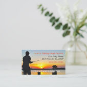Carte De Visite Beau coucher de soleil avec guide de pêche nautiqu (Debout devant)