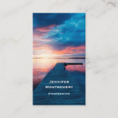Carte De Visite Beau coucher de soleil sur un lac de Calme (Devant)